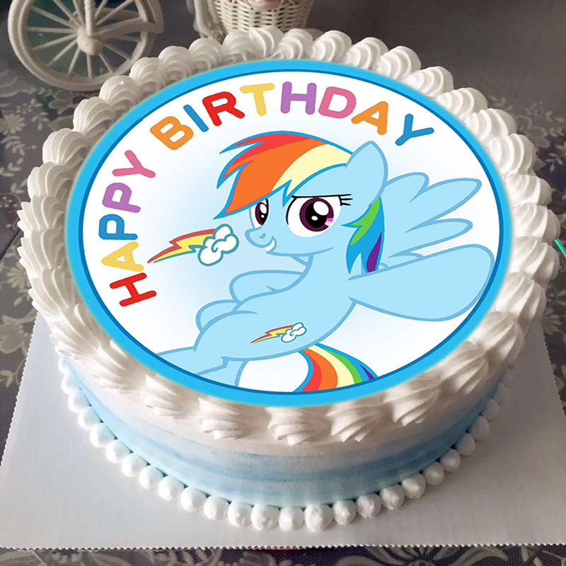 卡通动漫小马宝莉主题糯米威化纸生日蛋糕装饰二次元烘焙用纸定制