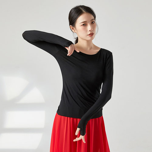 舞蹈服女练功服上衣成人现代舞服