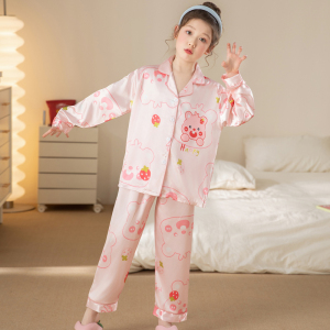 套装女孩大童初中生丝绸空调服