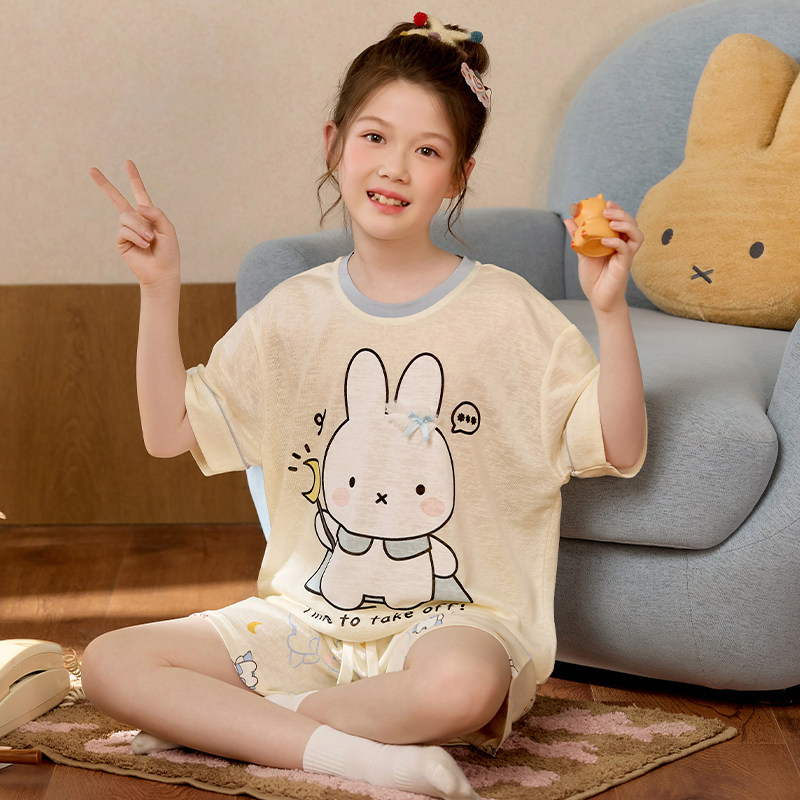 雪花棉柔软家居服甜美女孩套装