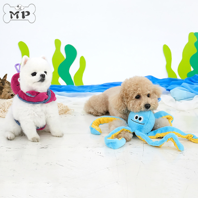 韩代宠物长脚八爪鱼毛绒发声玩具