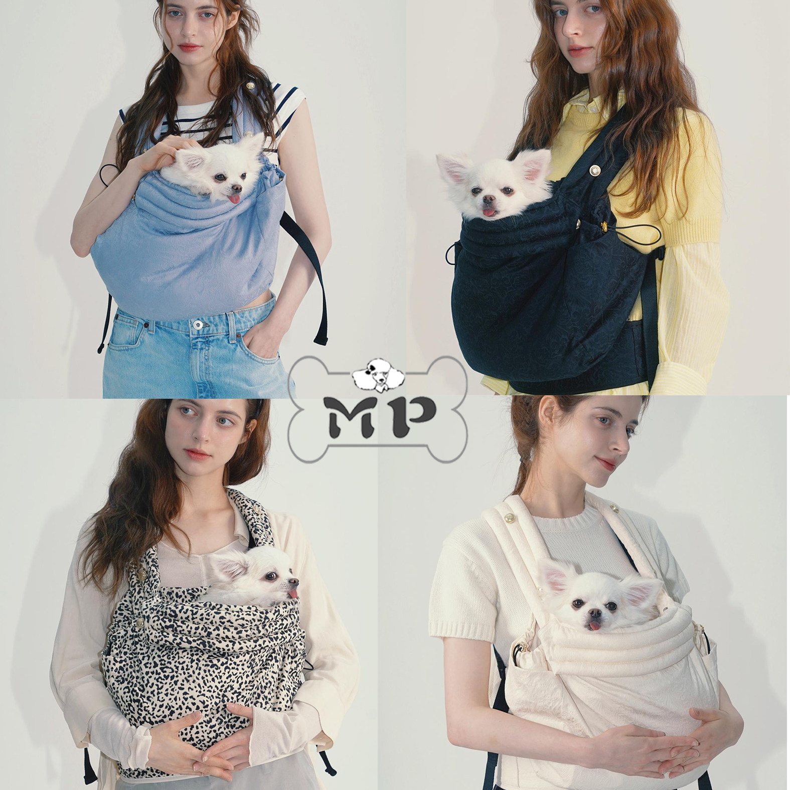 韩代宠物舒适豹纹双肩胸前包