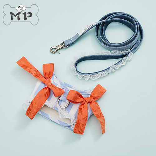 韩国正品蝴蝶结魔术贴胸背牵引绳