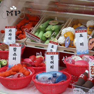 部分现货~韩国正品meaningless宠物狗狗海鲜可乐啤酒乳胶发声玩具