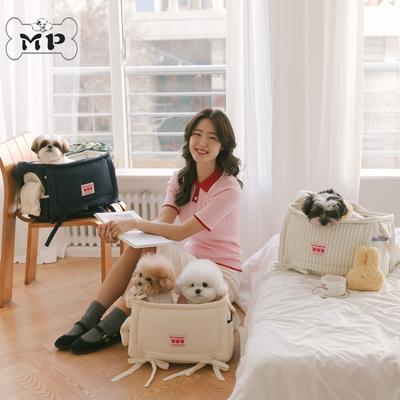 韩国宠物猫狗条纹透气单肩手提包