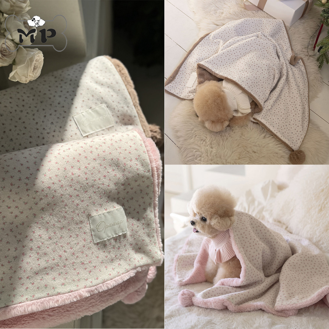 韩代冬保暖厚实毛绒花朵双面毯子