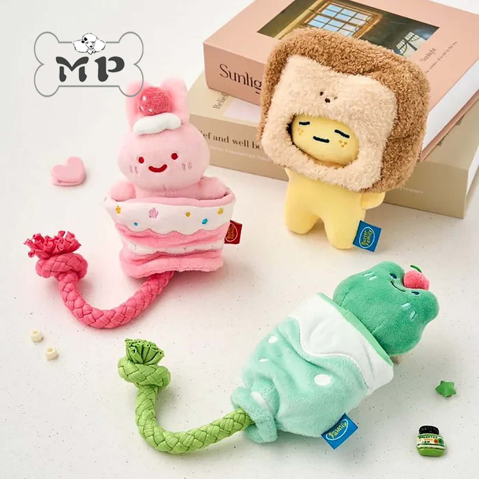 韩代宠物结拔河青蛙小熊黄油玩具