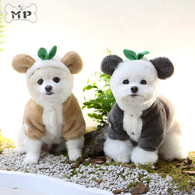 韩代宠物熊猫棕熊耳朵连帽外套