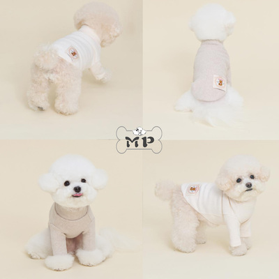 韩代宠物小熊补贴高领纯色打底衫