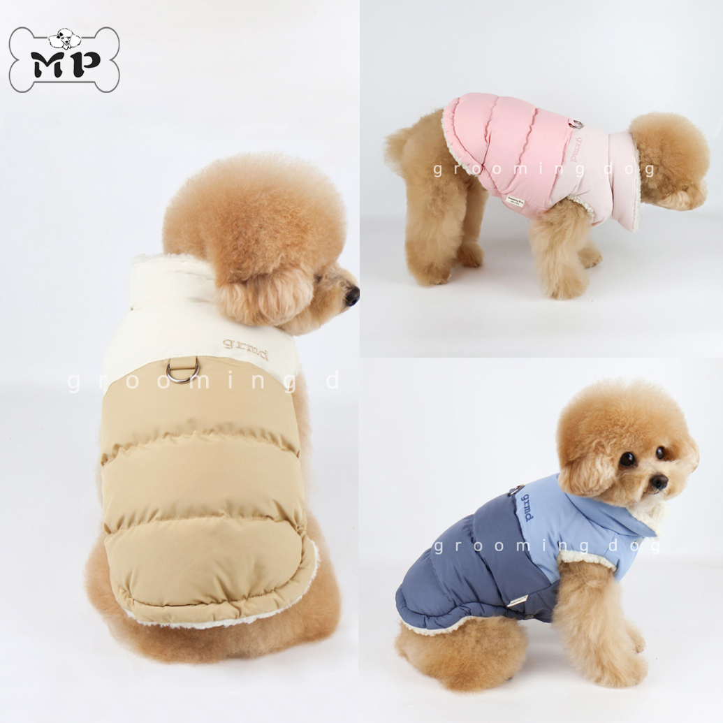 韩代宠物冬季双面加厚绒高领马甲