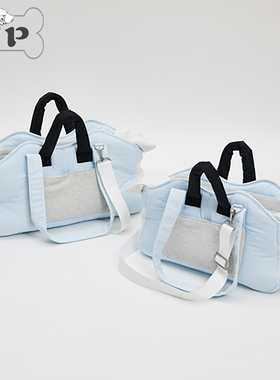 『Memory Pet』韩国代购louisdog宠物猫狗可封闭淡蓝色单肩手提包