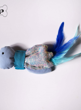 『Memory Pet』韩国hikoinu宠物蓝色羽毛尾巴亮片小鸟项圈装饰