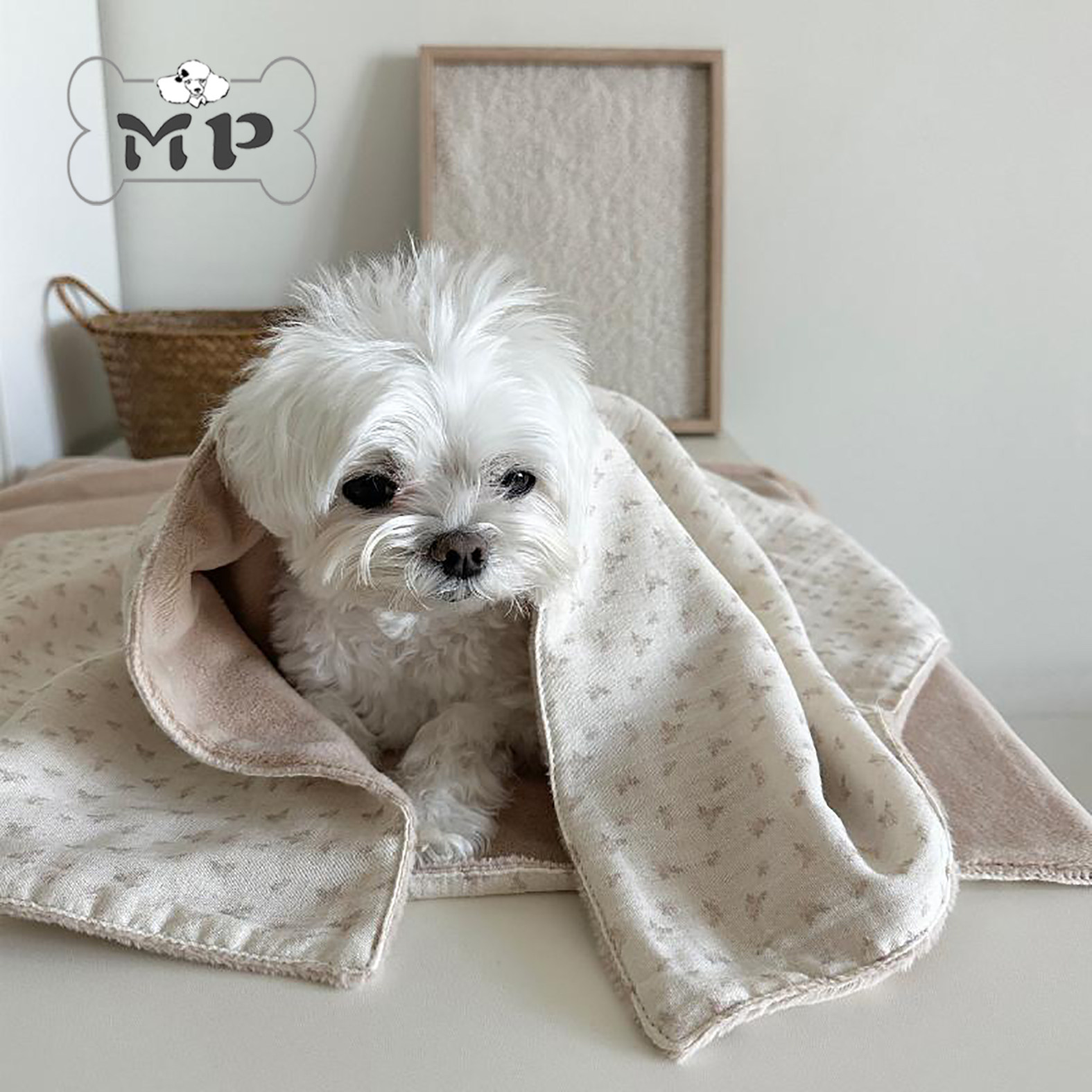 韩代宠物小碎花图案柔软舒适毯子