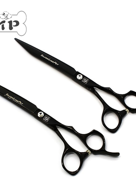 『Memory Pet』韩国silverlinepet宠物直剪黑色美容剪刀7/8英寸