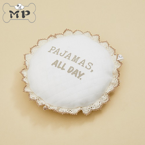 韩代宠物LD条纹柔软复古蕾丝枕头