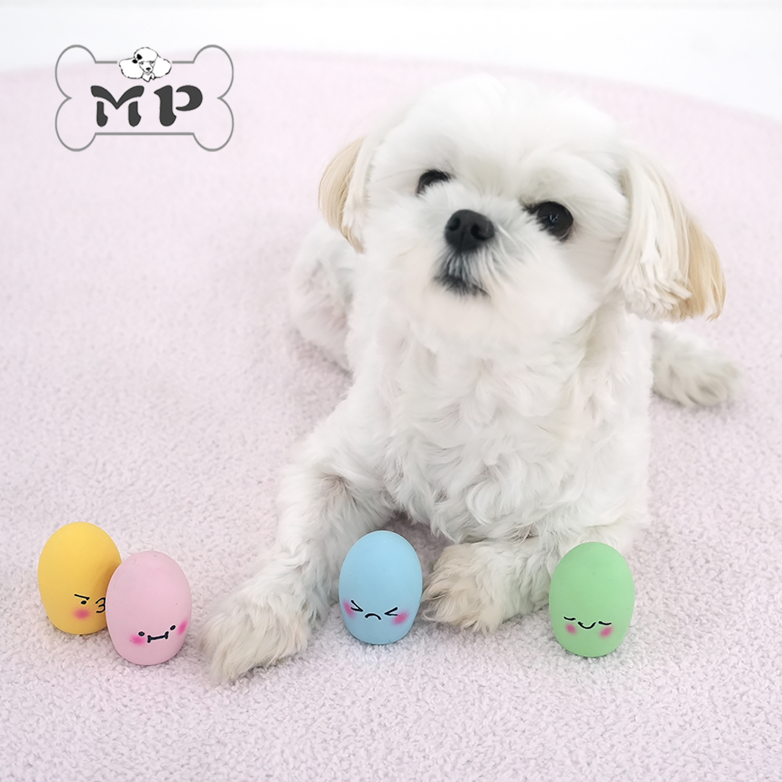 韩代宠物可爱表情鸡蛋发声玩具