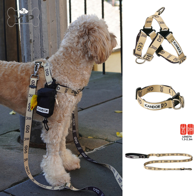 韩代宠物兔子印花轻便胸背牵引绳