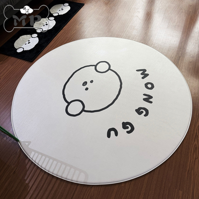 韩代可爱比熊环保PVC圆形地垫