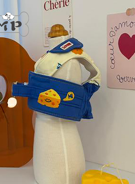 『Memory Pet』韩国代购DDD宠物外出可爱奶酪图案透气蓝色胸背