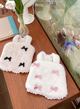 『Memory Pet』韩国meaningless宠物冬季毛绒蝴蝶结短吊带上衣