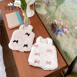『Memory Pet』韩国meaningless宠物冬季毛绒蝴蝶结短吊带上衣