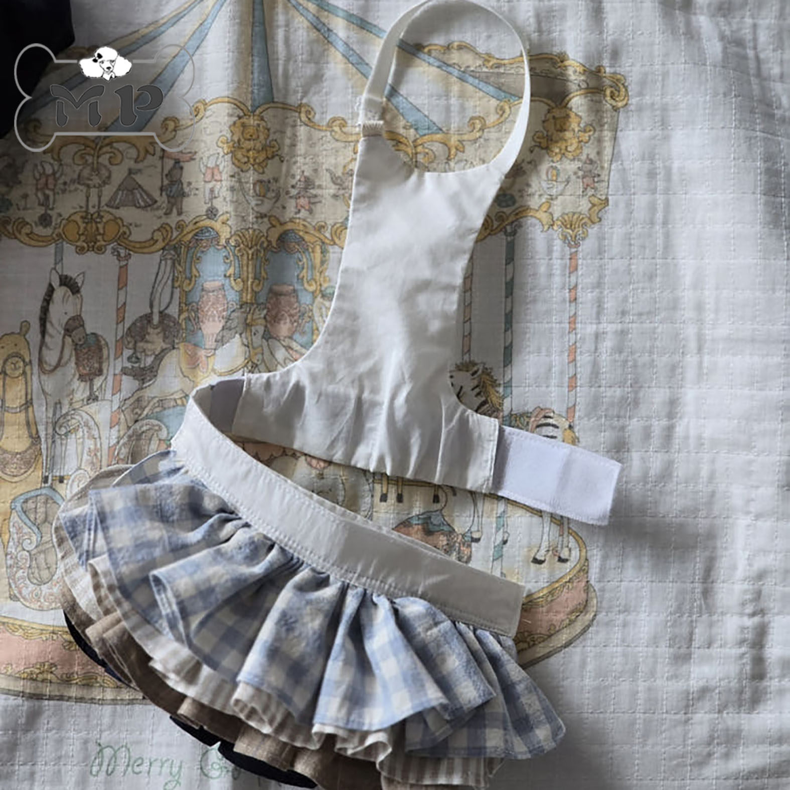 『Memory Pet』韩国代购宠物甜美魔术贴多层四色格纹荷叶边吊带裙,宠物/宠物食品及用品,狗宠物服装/雨衣,淘宝优惠券,粉丝福利购,淘宝优惠卷