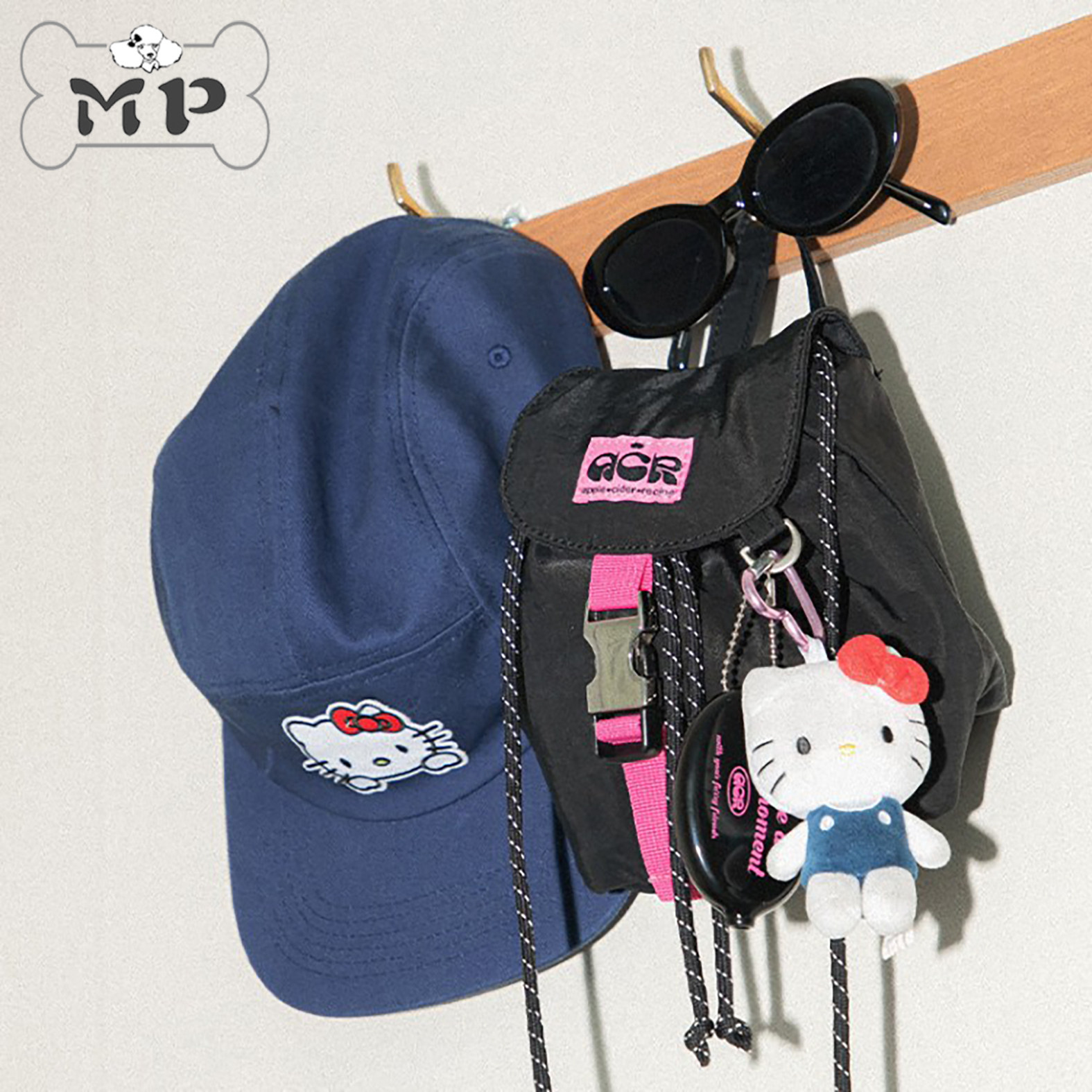 『Memory Pet』韩国代购ACR宠物外出收纳黑粉零钱包/妈咪收纳背包