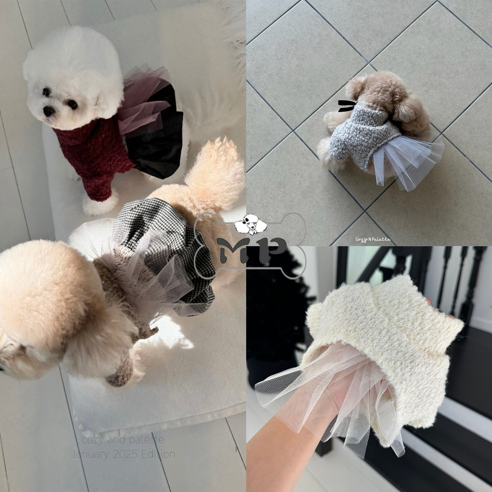 韩代宠物冬拉绒蕾丝高领保暖外套