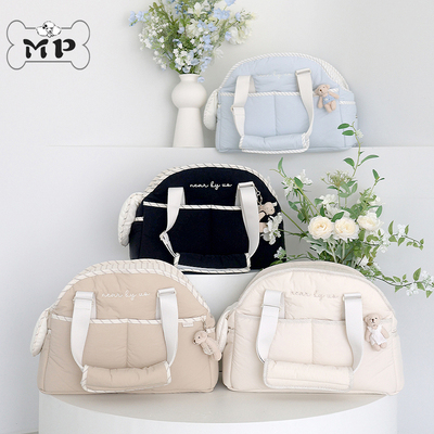 宠物亲肤带安全网纯色单肩手提包