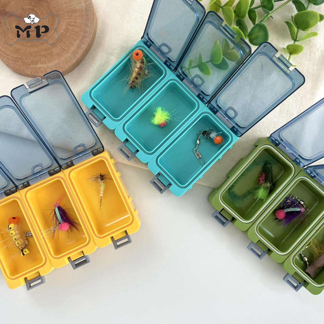 韩代宠物玩具小型翻盖3格收纳盒