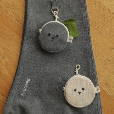 ba＆ttang狗狗小熊圆形拾便袋包