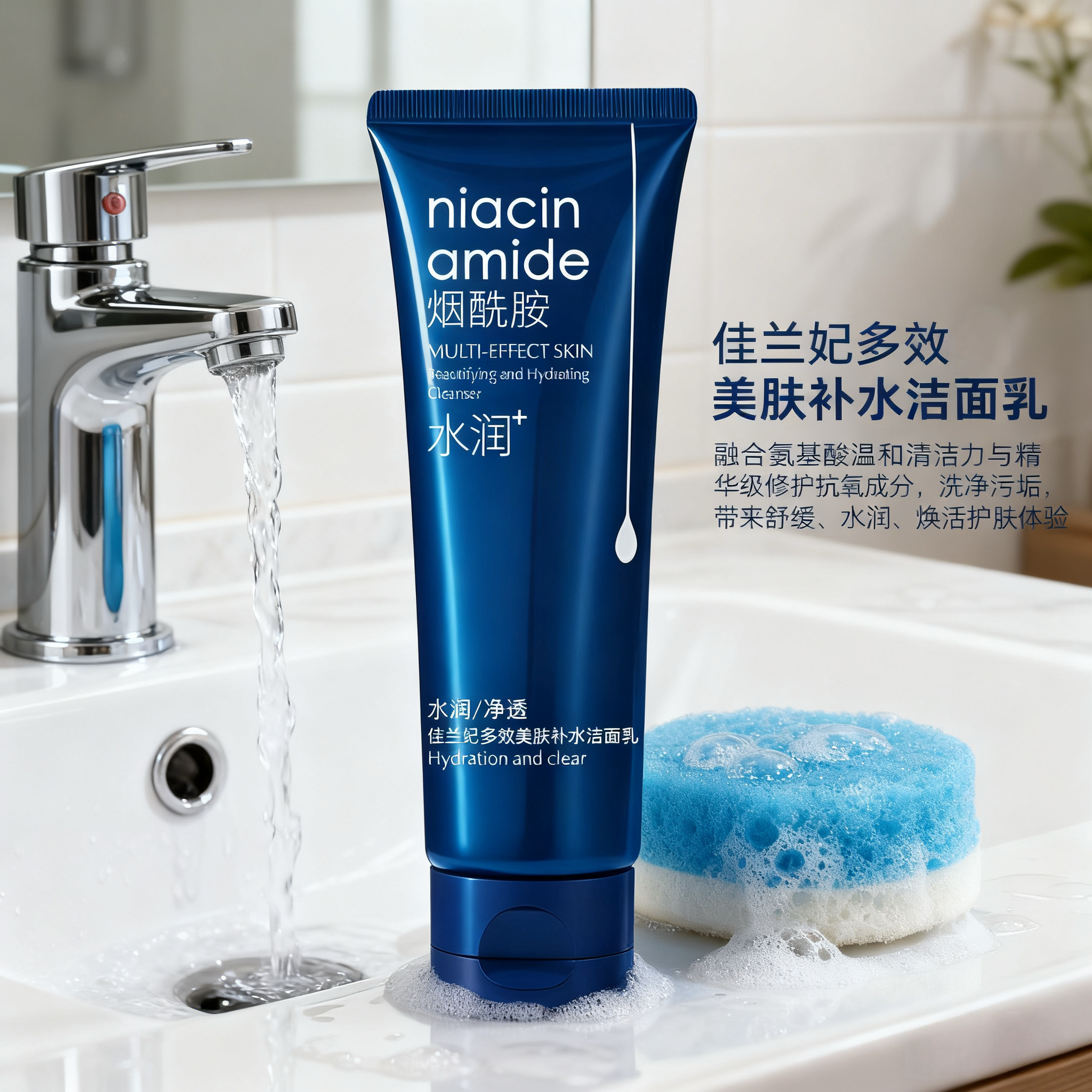 佳兰妃烟酰胺美肤补水洁面乳控油提亮保湿温和清洁泡沫绵密