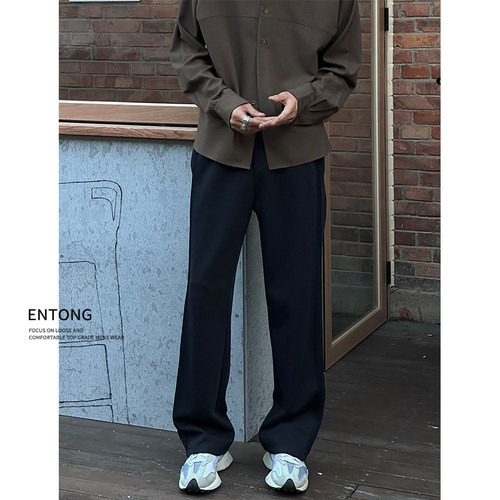 黑色百搭潮流针织卫裤