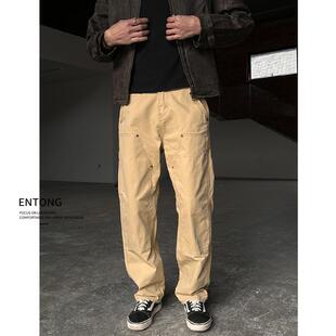 秋季 牛仔裤 男款 潮流直筒伐木裤 子 Entong美式 宽松长裤 复古休闲工装