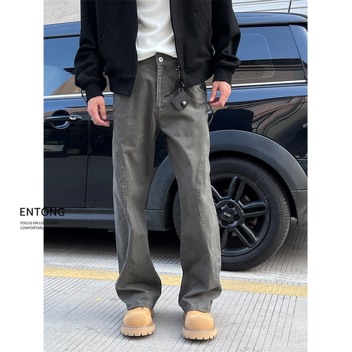 美式cleanfit弯刀工装裤牛仔裤