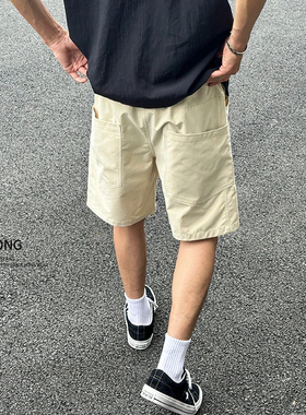 Entong美式潮牌大口袋工装短裤男休闲夏季速干薄款宽松大码五分裤