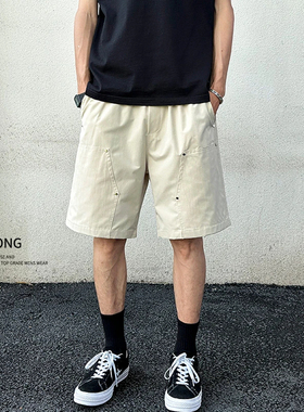 Entong美式潮牌夏季速干薄款五分短裤宽松显瘦vibe直筒休闲裤子潮