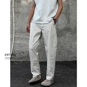 薄款 宽松直筒长裤 cleanfit杏色速干休闲裤 美式 子 男新款 Entong秋季