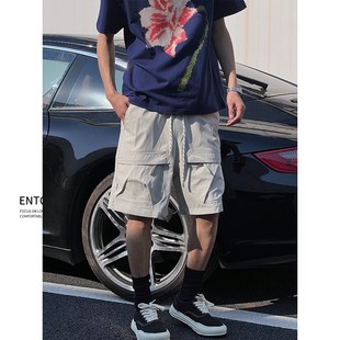 男夏季 短裤 速干休闲薄款 宽松直筒大码 子 Entong美式 五分裤 复古工装