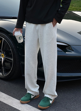 Entong花灰色cleanfit百搭卫裤男款裤子春秋季直筒宽松百搭休闲裤