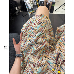 Entong复古民族风休闲短裤男款夏季夏威夷海边度假沙滩裤五分裤子