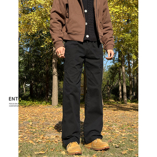 cleanfit黑色简约工装 子大口袋直筒长裤 裤 男款 休闲裤 Entong美式