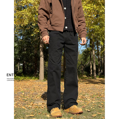 美式cleanfit黑色简约工装裤