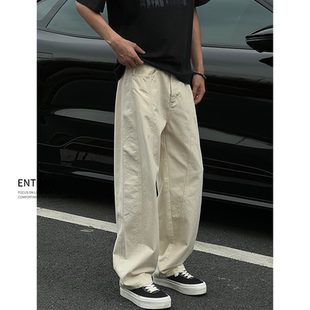 子 高街男cleanfit宽松休闲裤 Entong潮流弯刀斜切设计感长裤 子美式