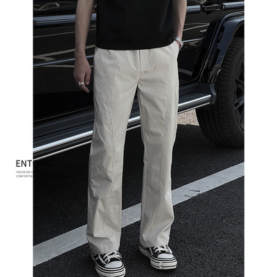 秋季薄款基础斜切速干休闲裤