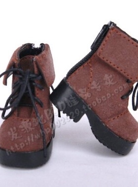 16黑色白色 BJDSD娃娃鞋子 6分BB娃用中筒皮鞋 小皮靴-YGM25