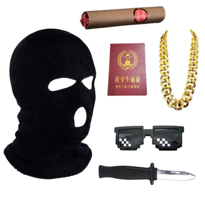 社交牛逼症证头套牛掰沙雕骑行保暖绿头鱼搞怪搞笑飞虎队面具套装