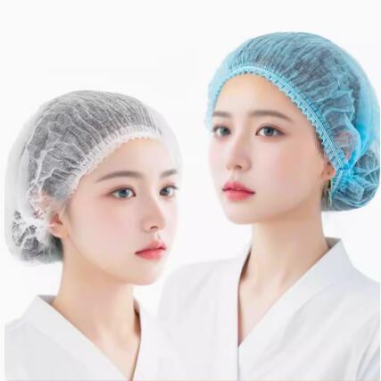 一次性帽子防尘帽头套厨房专用餐饮发网食品厂透气无纺布男女蓝