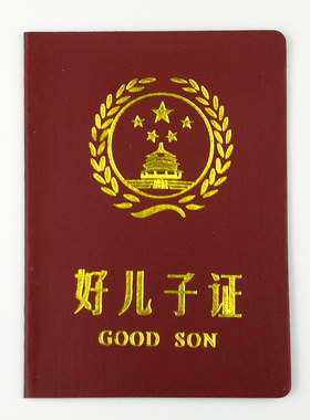 儿子搞笑创意证书闺蜜男友老公