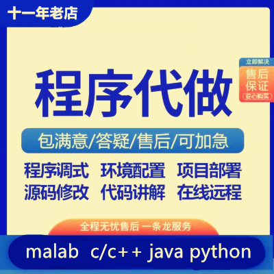 计算机代做Python代编程java代码编写matlab程序代编c语言接单